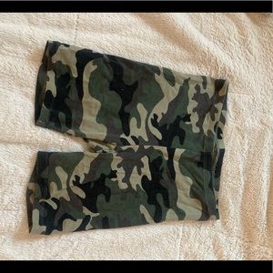 camo print biker shorts